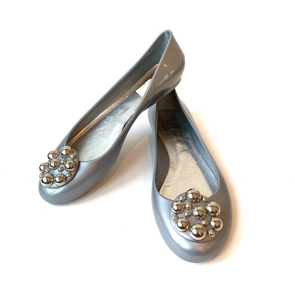 Stuart Weitzman silver Jelly flats FLAWED - Picture 7 of 10